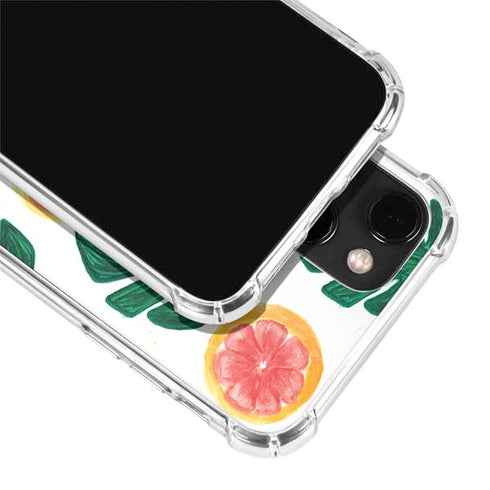 Bouffants and Broken Hearts Tropical Leaves and Citrus iPhone 14 Clear Case